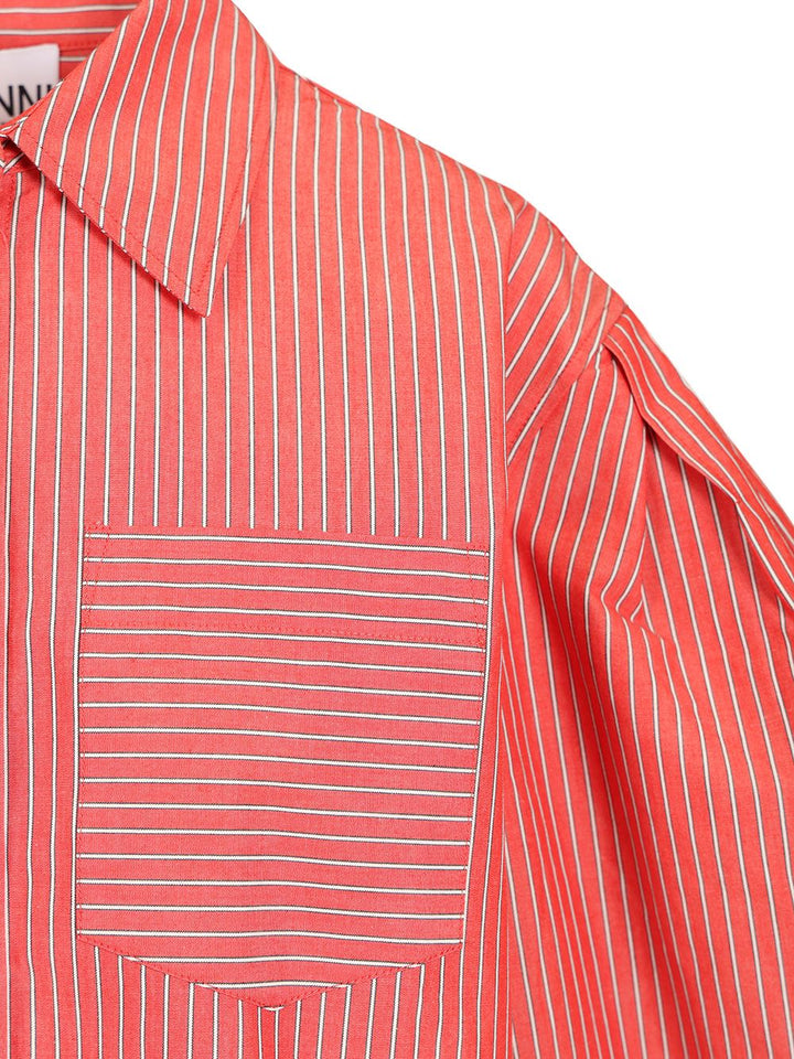 Ganni Oxford Shirt Shirts - Rosso | 919eefb20c283629b6db72b560fa3ef691e88ce7