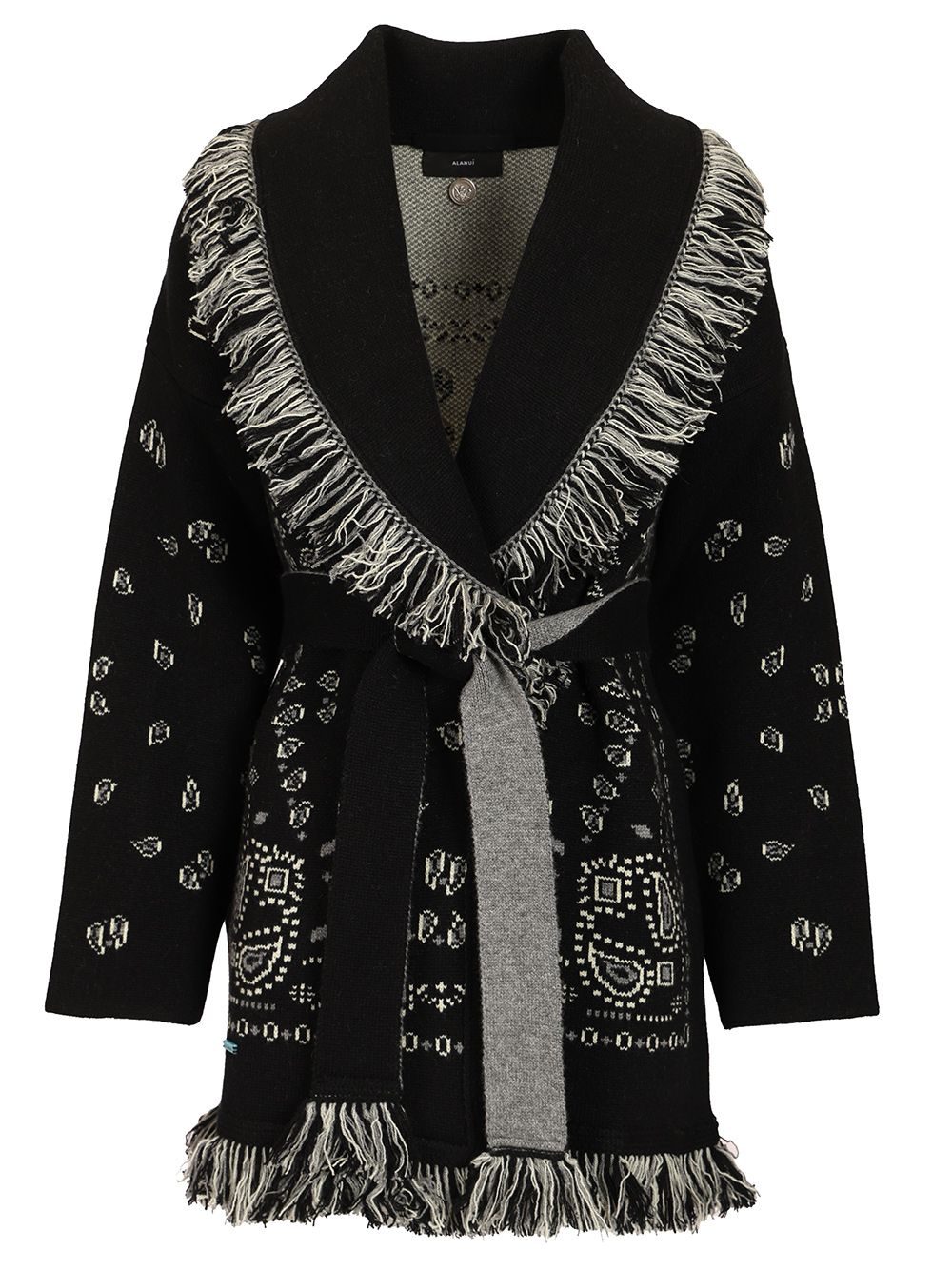 Alanui Cashmere Bandana Cardigan Knitwear - Nero | 7ab464e5f68929d1301885bf7368d2be9d114fa5