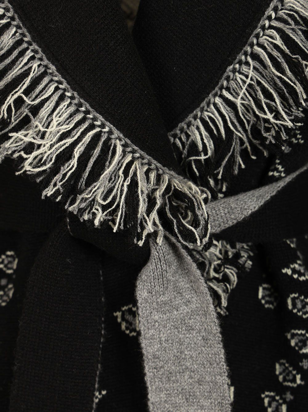 Alanui Cashmere Bandana Cardigan Knitwear - Nero | 08a30564df27e6a1e62f12eea2c97dd142cfe137