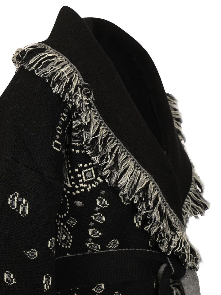 Alanui Cashmere Bandana Cardigan Knitwear - Nero | 8bdeadcacbe9b602f4fa7b339cf741cba33f1c58