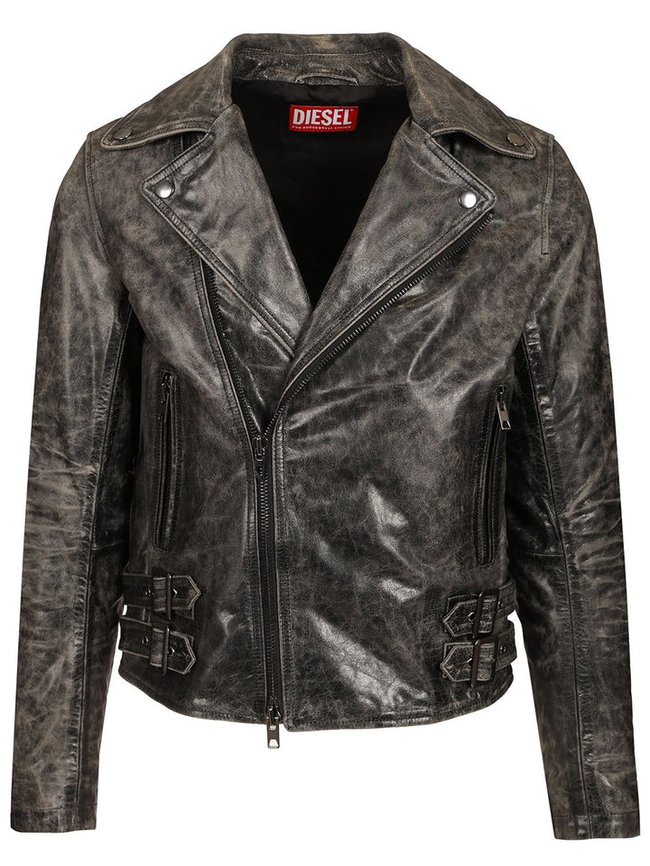 Diesel Biker Jacket Giacche - Grey | 29def084ed3e6c22e75fad8bc5604f9a54fc7f5b