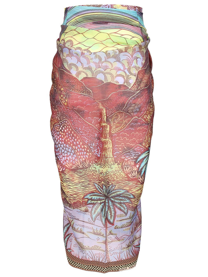 Vlisco Dialogues Rainbow Print Pareo Skirt Gonne - Multicolor | 55f6184e72055e32e8de44f1cb860d169330f56c