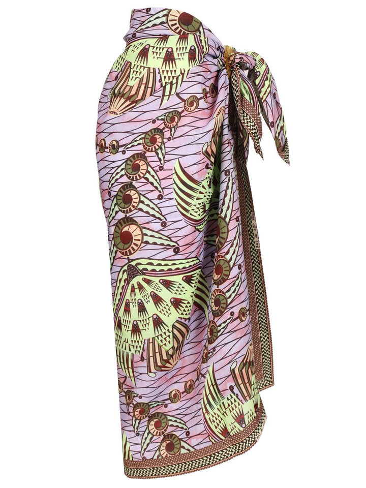 Vlisco Dialogues Sarong Skirt With Strange Flower Print Gonne - Multicolor | b9467436b960ebd6737e6430111efb5838fe2169