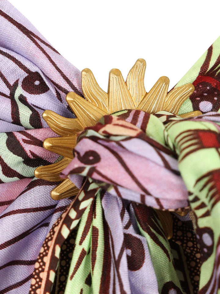 Vlisco Dialogues Sarong Skirt With Strange Flower Print Gonne - Multicolor | 78492c5cd8e87c86a0efdd1a17d4d399543312ba