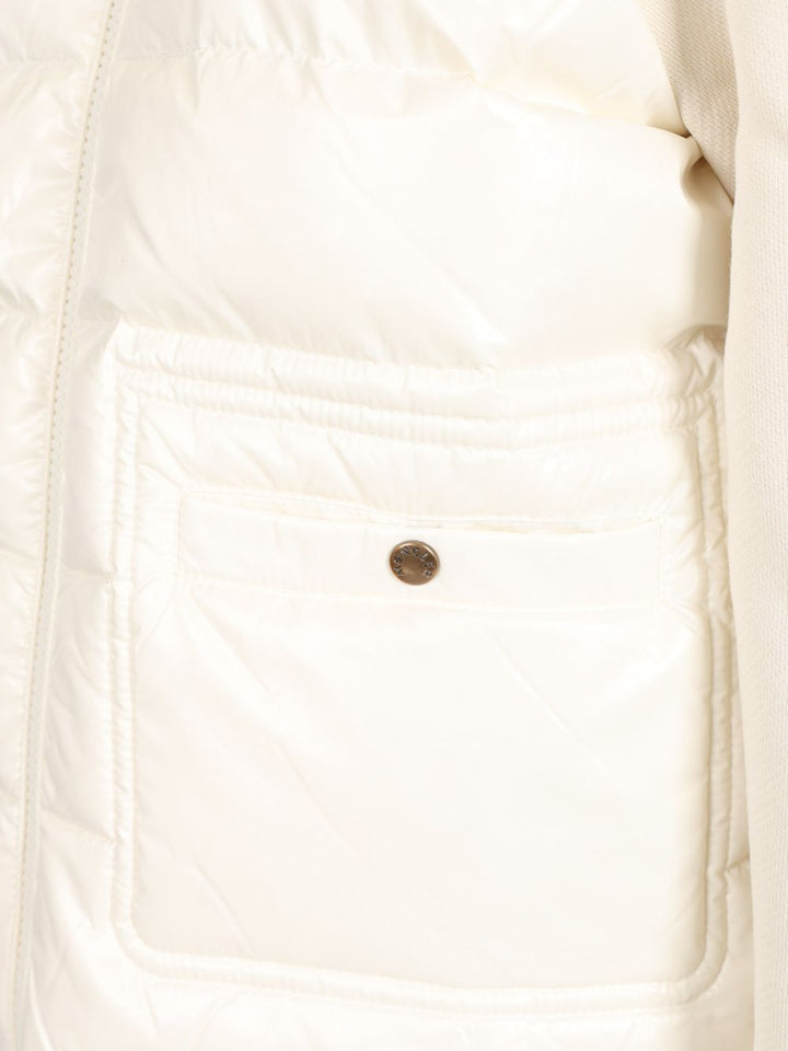 Moncler Zip Up Cardigan Knitwear - Bianco | 4197d6e5ace5d1fc959567c6c547b2c3bb9eaa4b