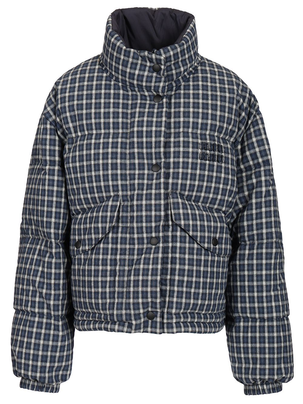 Miu Miu Reversible Down Jacket Coats - Blu | 748def8469e3b0be1fd7fd727ab13ee65cd56765