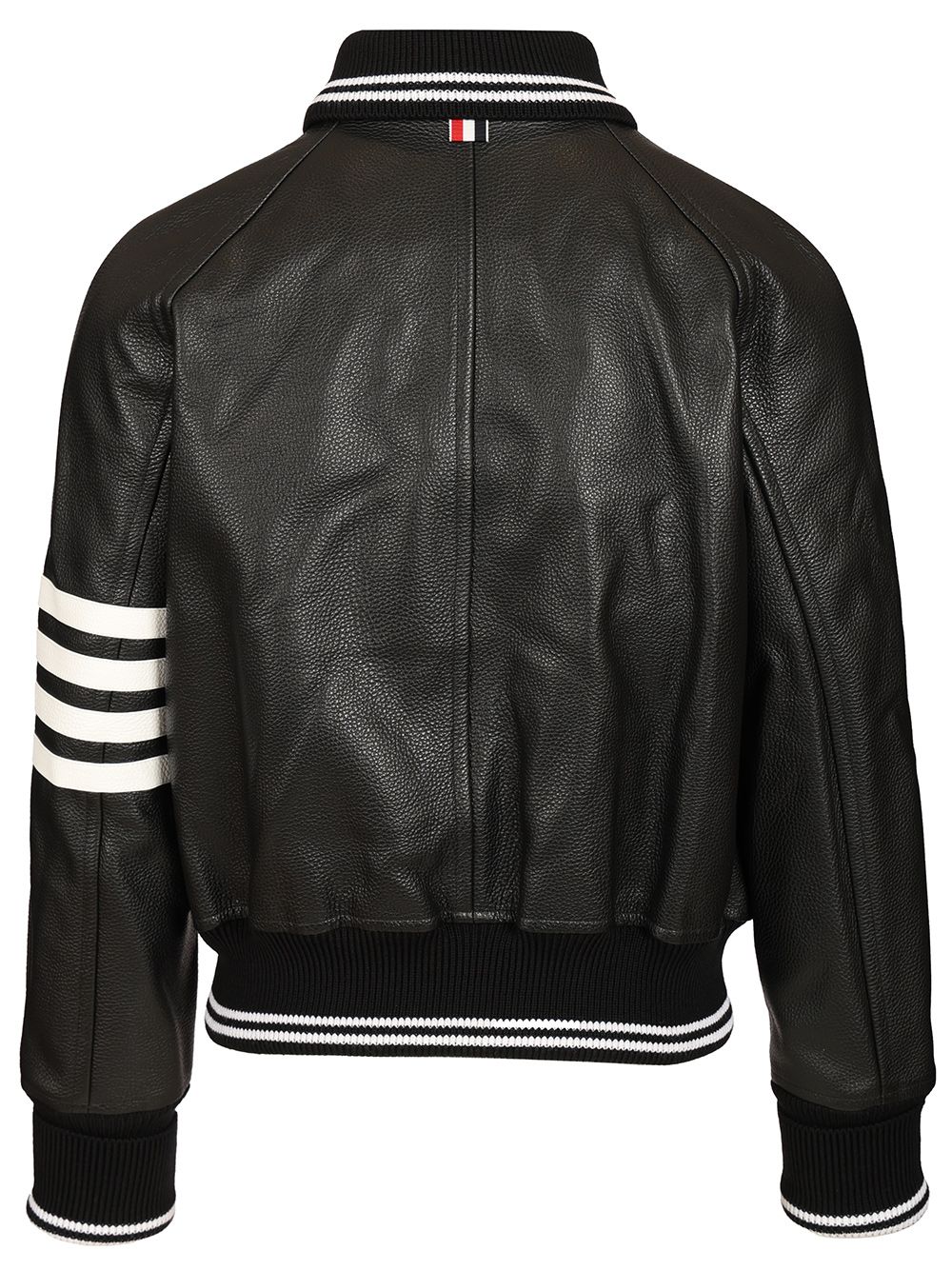 Thom Browne 4-Bar Leather Bomber Jacket Giacche - Nero | 782d19f4cf3d17762ac7b4126919b39e4be5b080