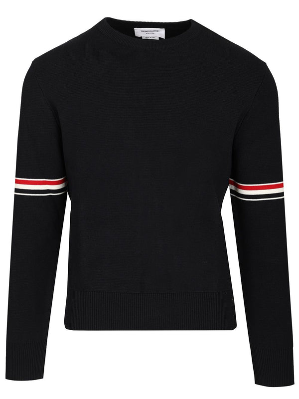 Jersey Punto Milano Azul Cuello Redondo