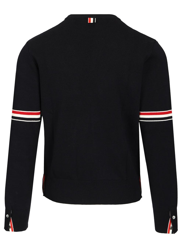 Thom Browne Milano Stitch Crew Neck Sweater Knitwear - Blu | fd4b15376618d0de9b604fc46e442041bfe92fe7