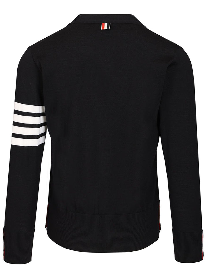 Thom Browne Classic 4-Barrelled Merino Wool Cardigan Knitwear - Blu | 3b7675112a61d0bc6f05769b0a4f6f0055173fa9