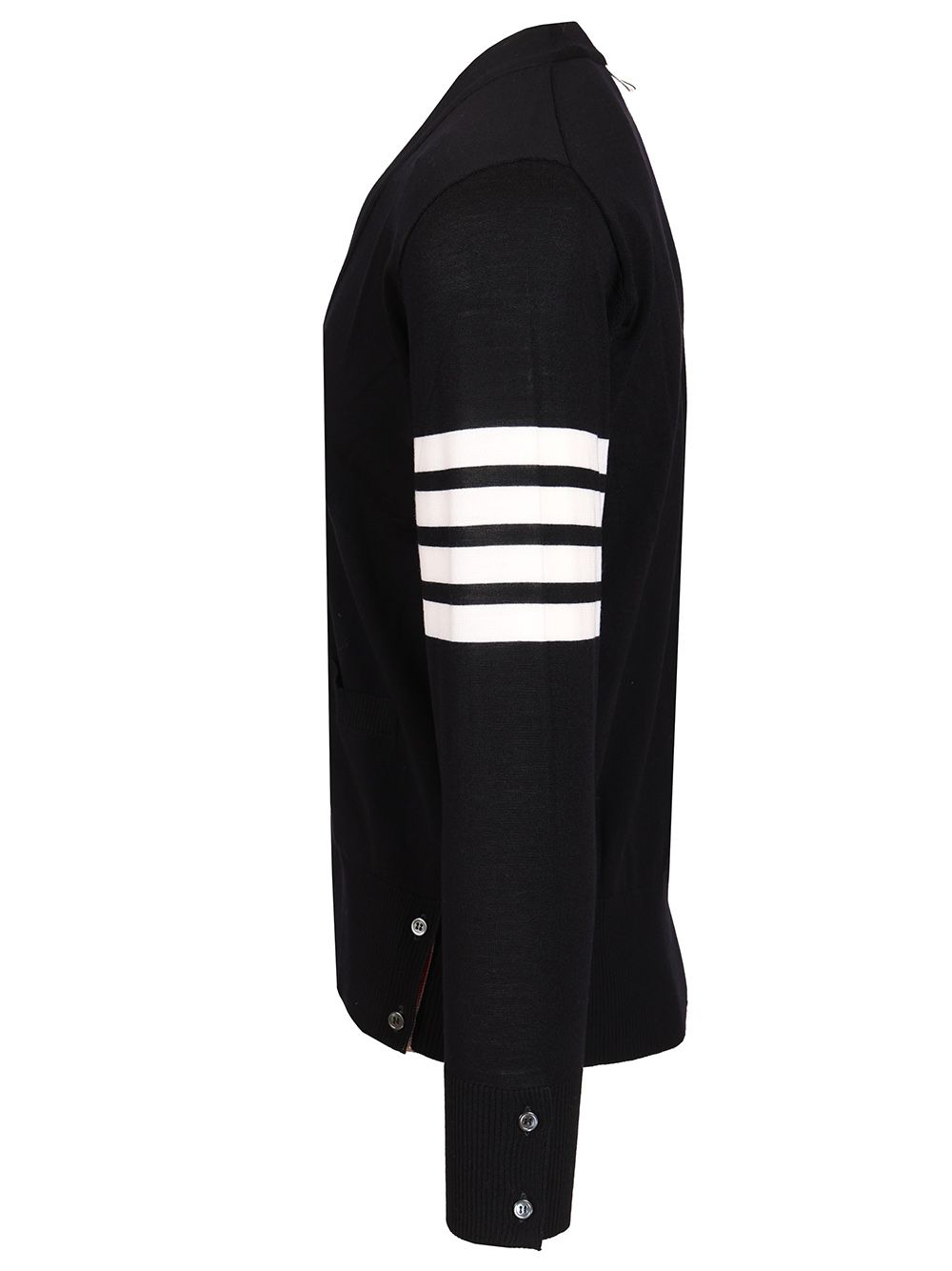 Thom Browne Classic 4-Barrelled Merino Wool Cardigan Knitwear - Blu | d667e063a0431c01ed5c291659a3694b5257b86a