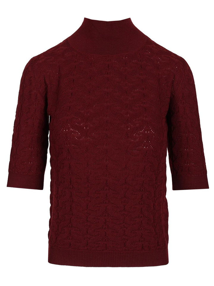 Etro Mock Neck Sweater Knitwear - Bordeaux | ad75a5ddb2f6d5580a55bb136d2a21c451e56252