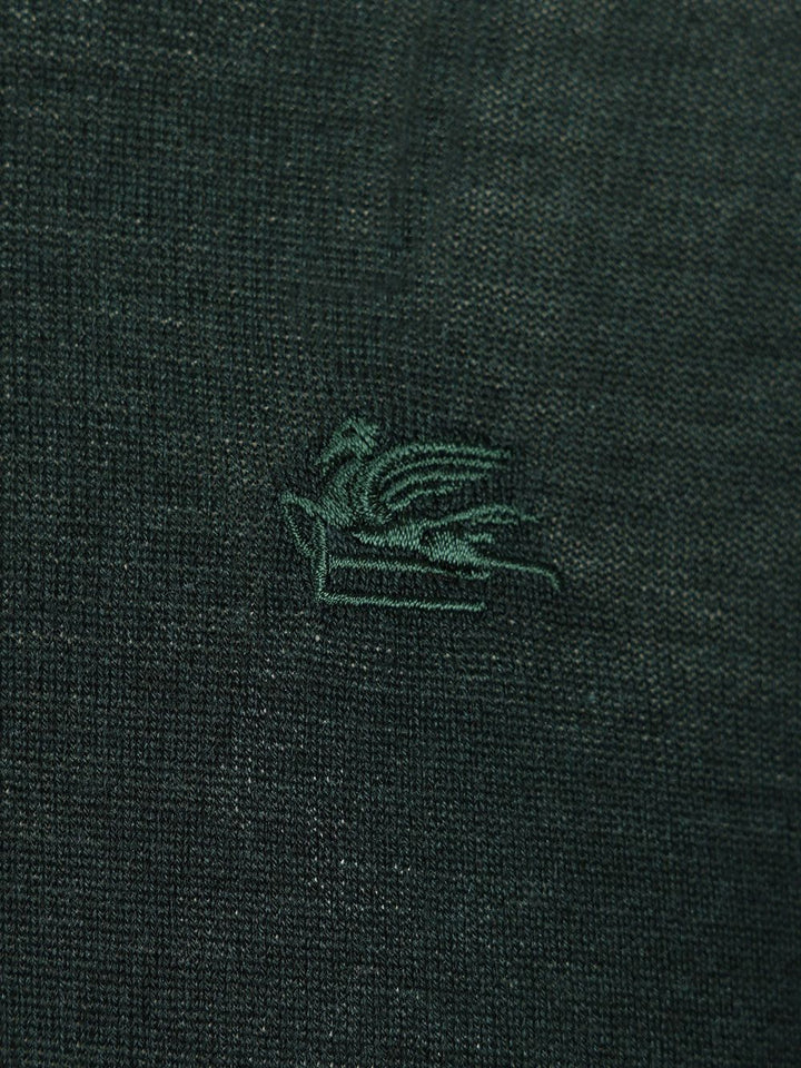 Etro Wool And Silk Polo Shirt Knitwear - Verde | c7af55ca5392cc01e42fcc77a9214b05e069680c