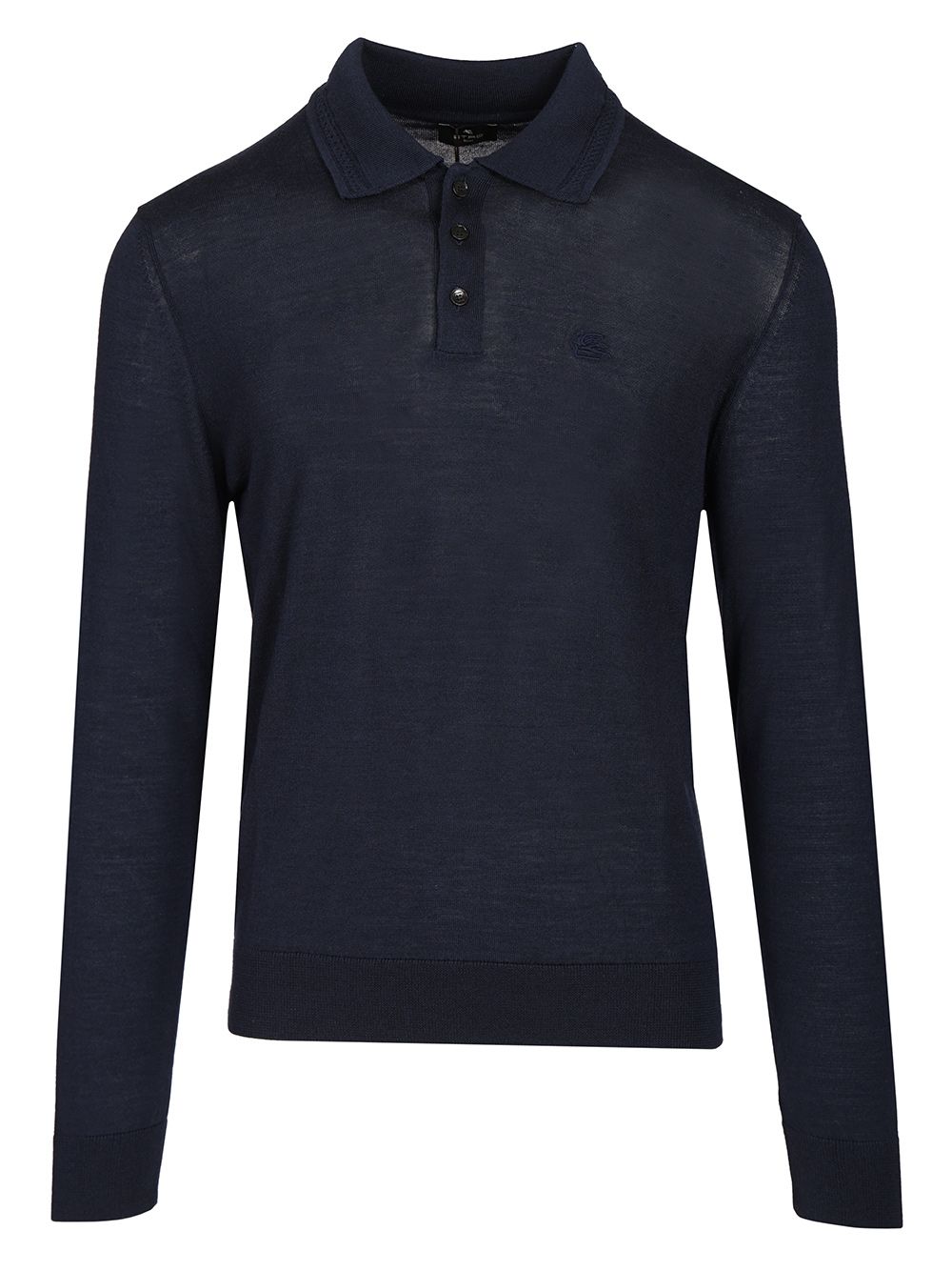 Etro Wool And Silk Polo Shirt Knitwear - Blu | 2ef5330e9cbfe90fe20d0e269a1f6ffe56d717c0