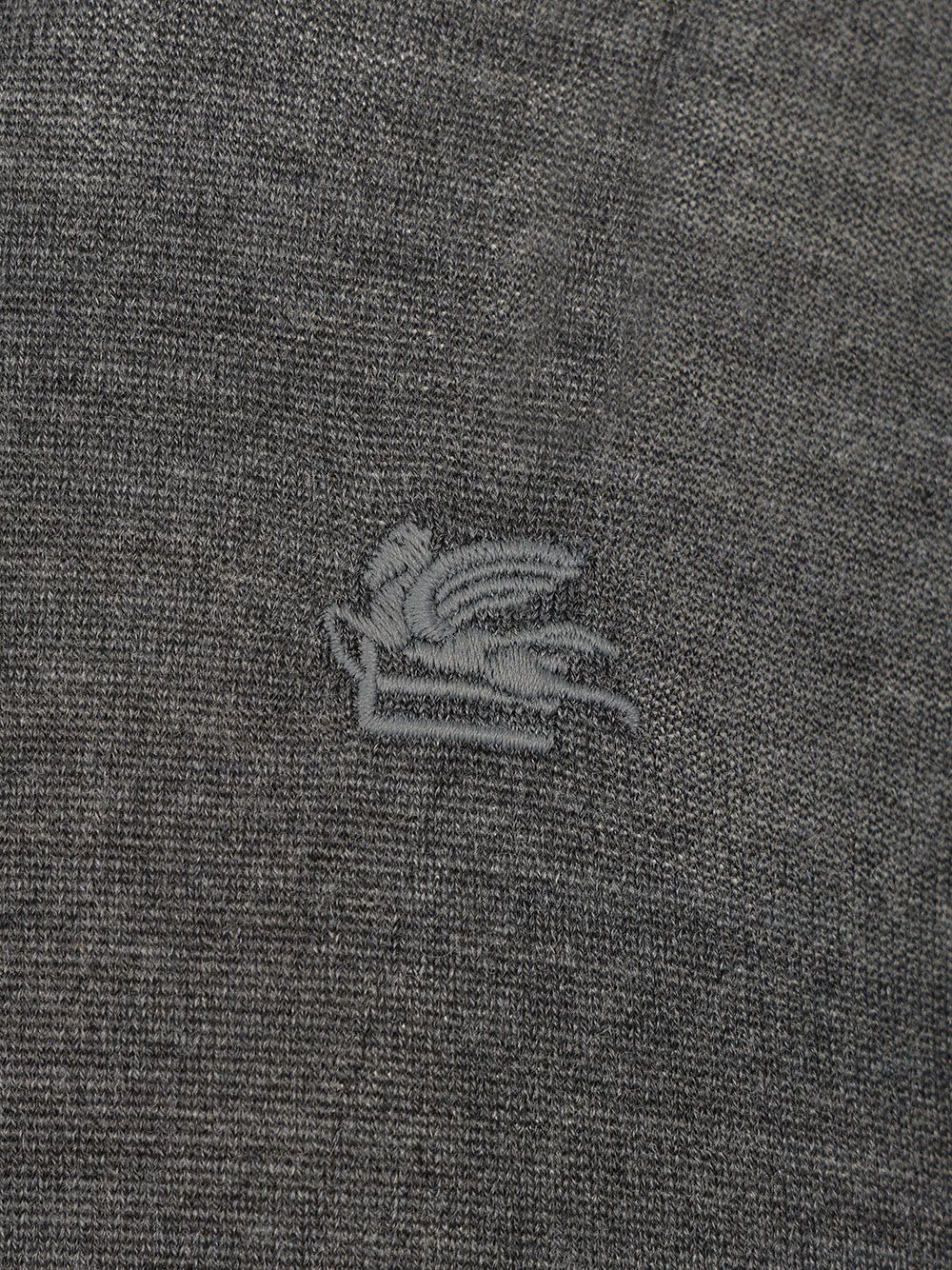 Etro Wool And Silk Polo Shirt Knitwear - Grey | cc7e36f4ea7808f3b294fc72a716daac794fe229