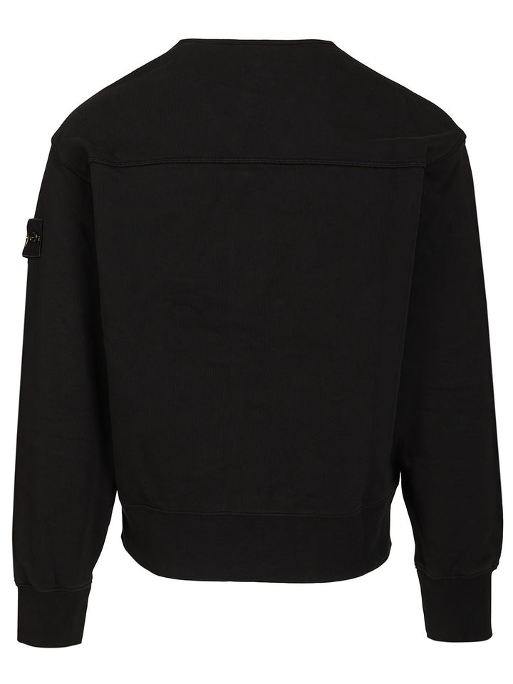 Stone Island Organic Cotton Fleece, Garment Dyed Sweatshirts - Nero | 848bd9e94218e8d562f447bf5bffcbdd356d3257