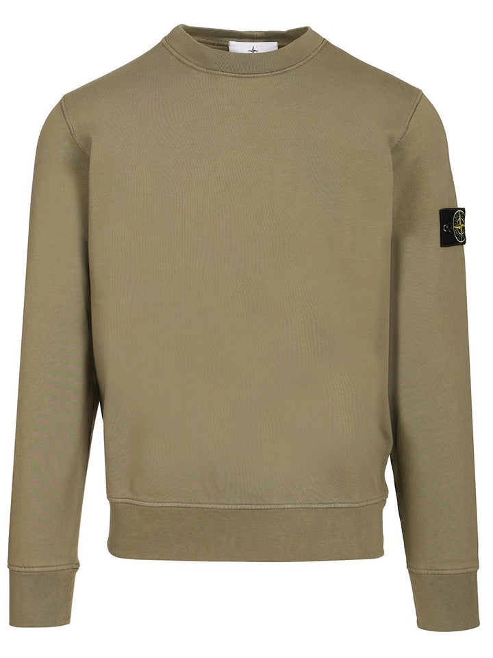 Stone Island Organic Cotton Sweatshirt Sweatshirts - Verde | 0f863d7971f1731305617328dfe94422a4e0a45b