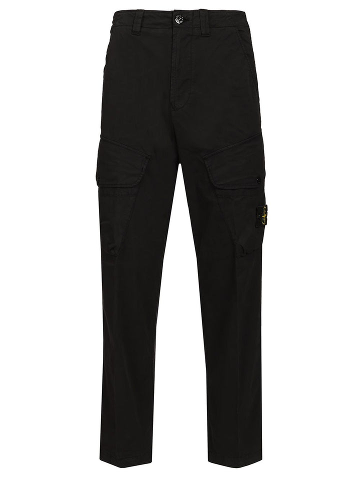 Stone Island Stretch Organic Cotton Twill Cargo Trousers - Nero | cd447687a95f5473acdf3c7e7ff27d1d793b25dd