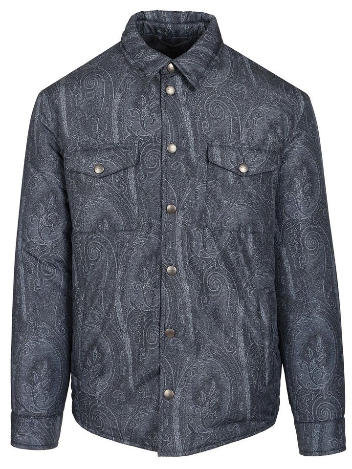 Etro Paisley Decoration Overshirt Giacche - Blu | 17f98a62d888a8d9a0734b0ef5b43bbd397c246d