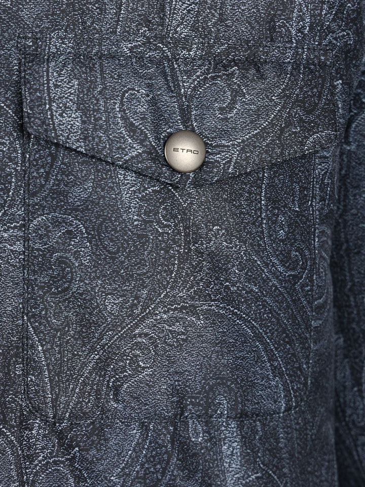 Etro Paisley Decoration Overshirt Giacche - Blu | c474f42f29feff9decc0fea19fbfec082fda11ca