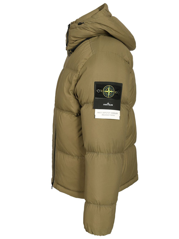 Stone Island Down Jacket In 6.6 Ripstop Nylon Cordura® Coats - Verde | 08dd7b0a8ce425b9fd84305df63ba239abfc71bf