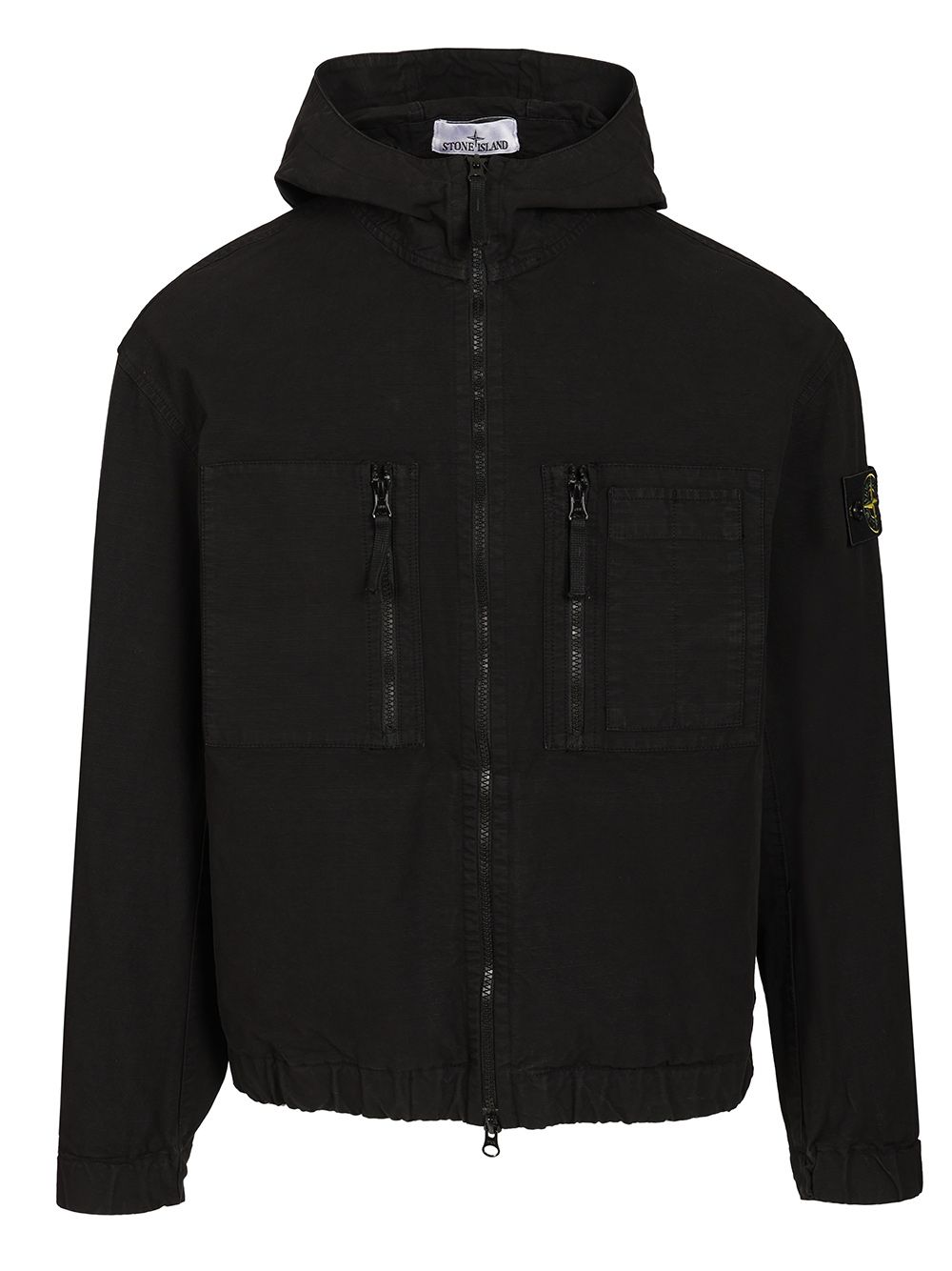Stone Island Organic Cotton Ripstop Hooded Overshirt Sweatshirts - Nero | 8bd9e759ce2c03fbc4b4c17a605f3e130103f452