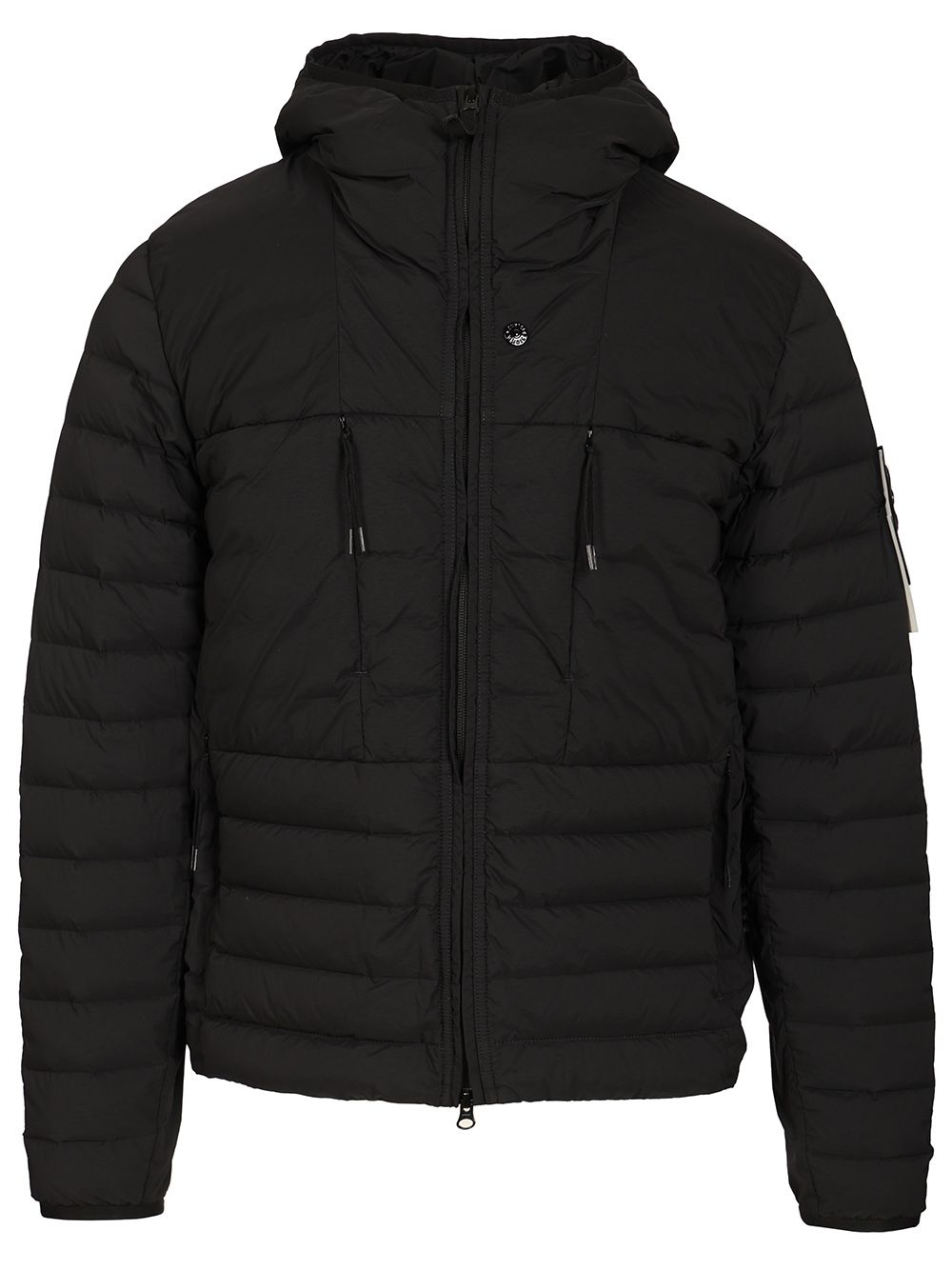 Stone Island Hooded Down Jacket In Stretch Fabric Coats - Nero | 24ff901bb5eec6697a760529ed74262db10393e9