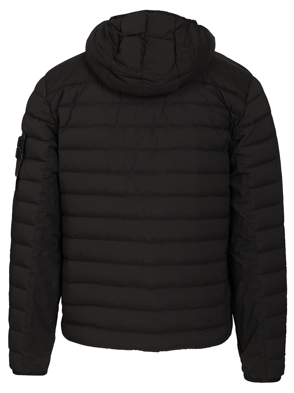 Stone Island Hooded Down Jacket In Stretch Fabric Coats - Nero | f6ad5af329b232c03e3ea1dfbff5d5820cb97cda