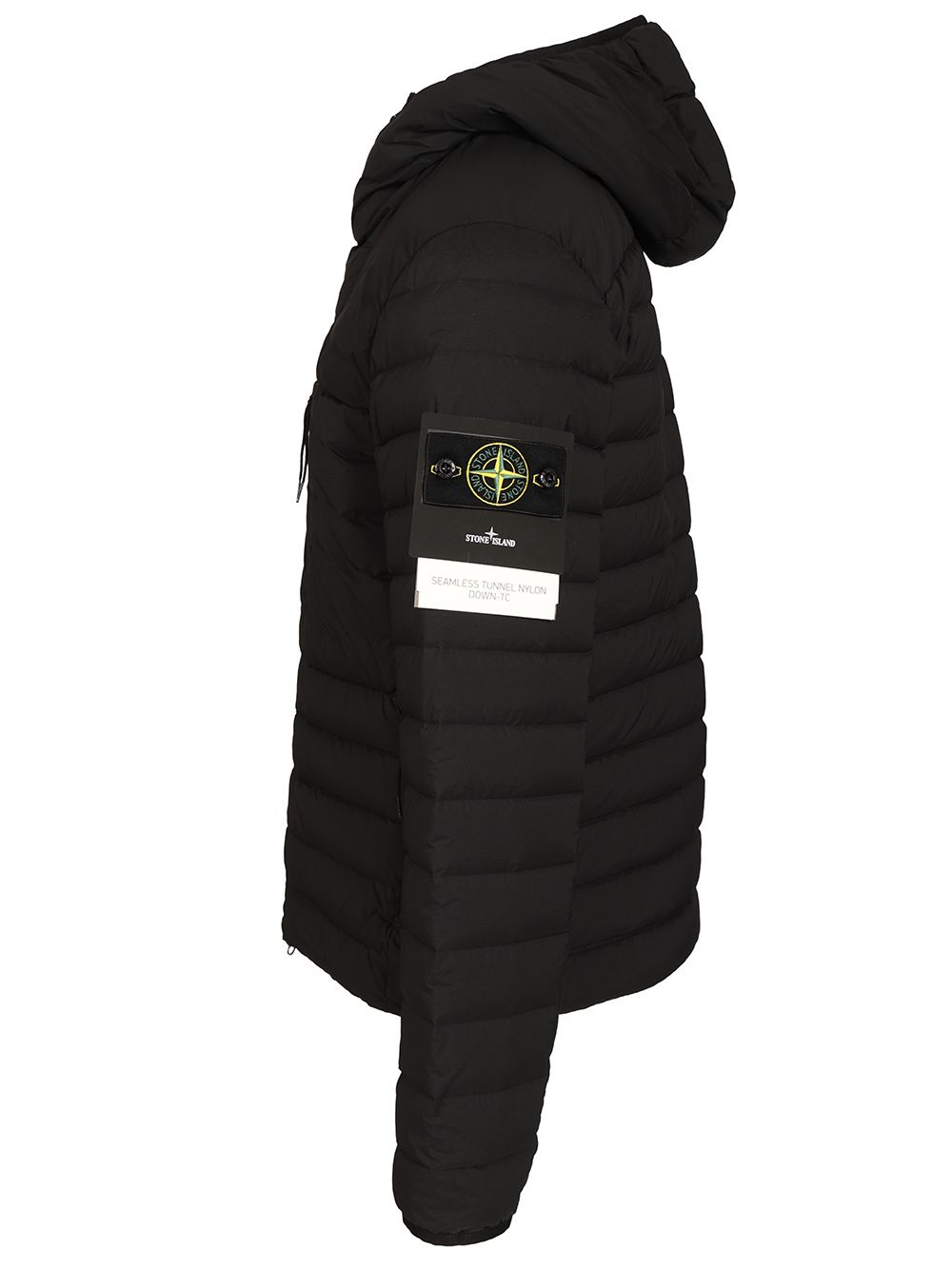 Stone Island Hooded Down Jacket In Stretch Fabric Coats - Nero | 42c695473e515b931dcc643556e11fc6c4524af6