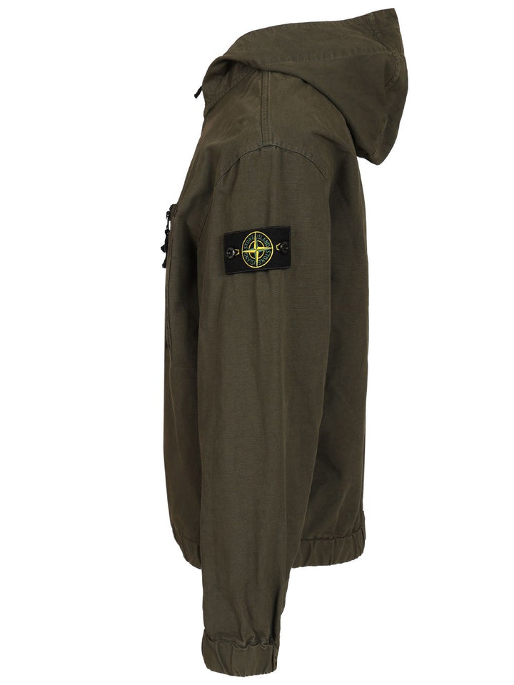 Stone Island Organic Cotton Ripstop Hooded Overshirt Sweatshirts - Grey | 573c50c8ba22a7336029256fbab364c99f8a4f31