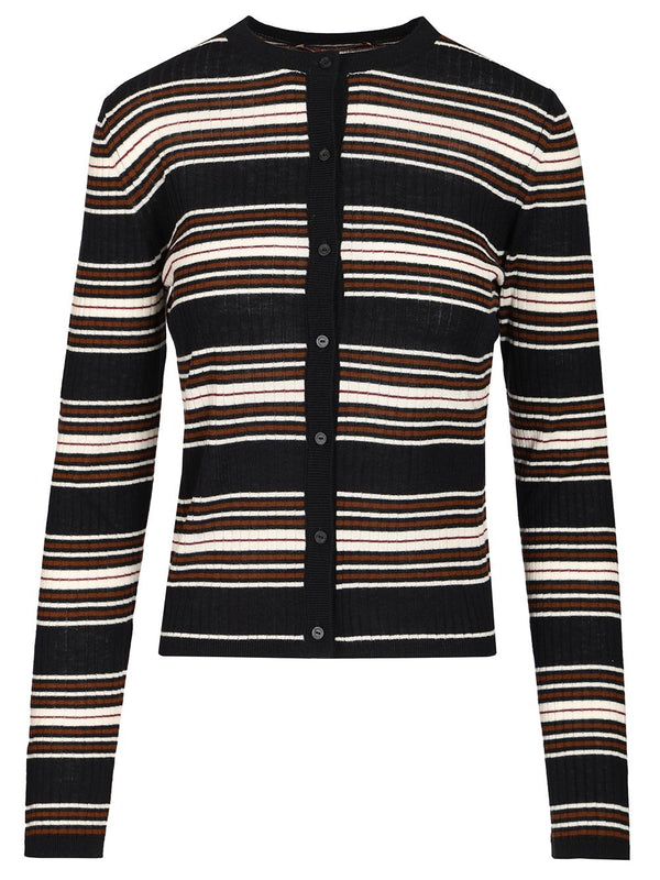 Crew Neck Cardigan Knitwear Multicolor