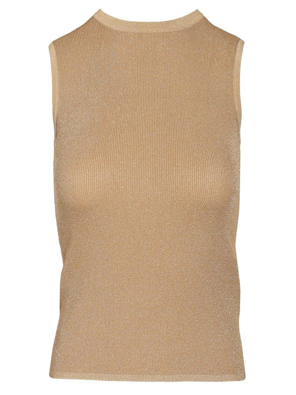 Sante Ribbed Lurex Knit Top Top Oro