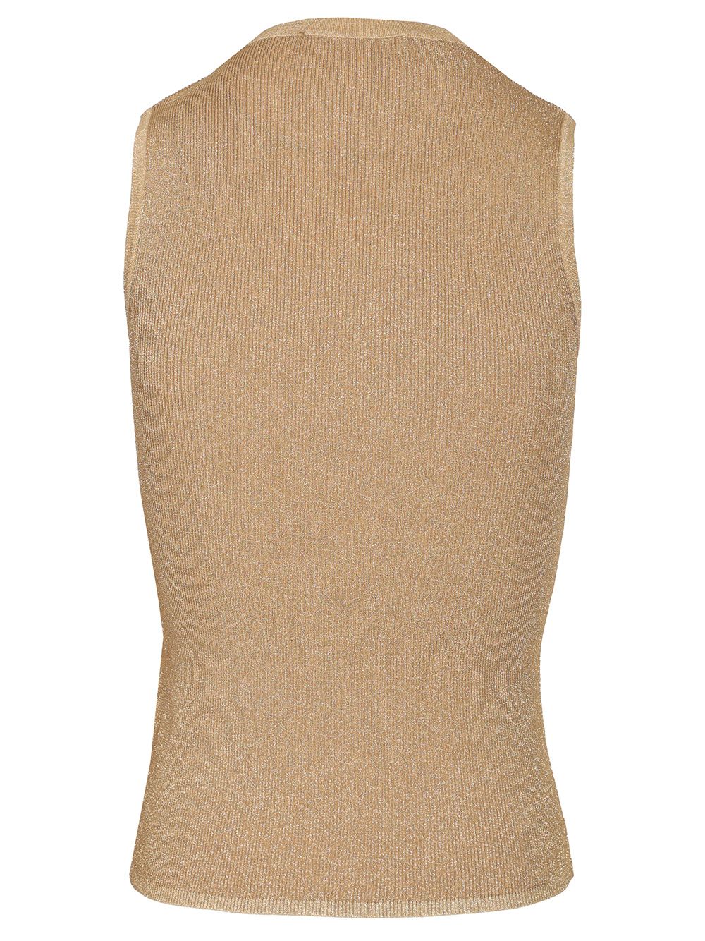 Max Mara Studio Sante Ribbed Lurex Knit Top Top - Oro | 5f9f0e8410e15f50c08e50774495802f89fbe74c