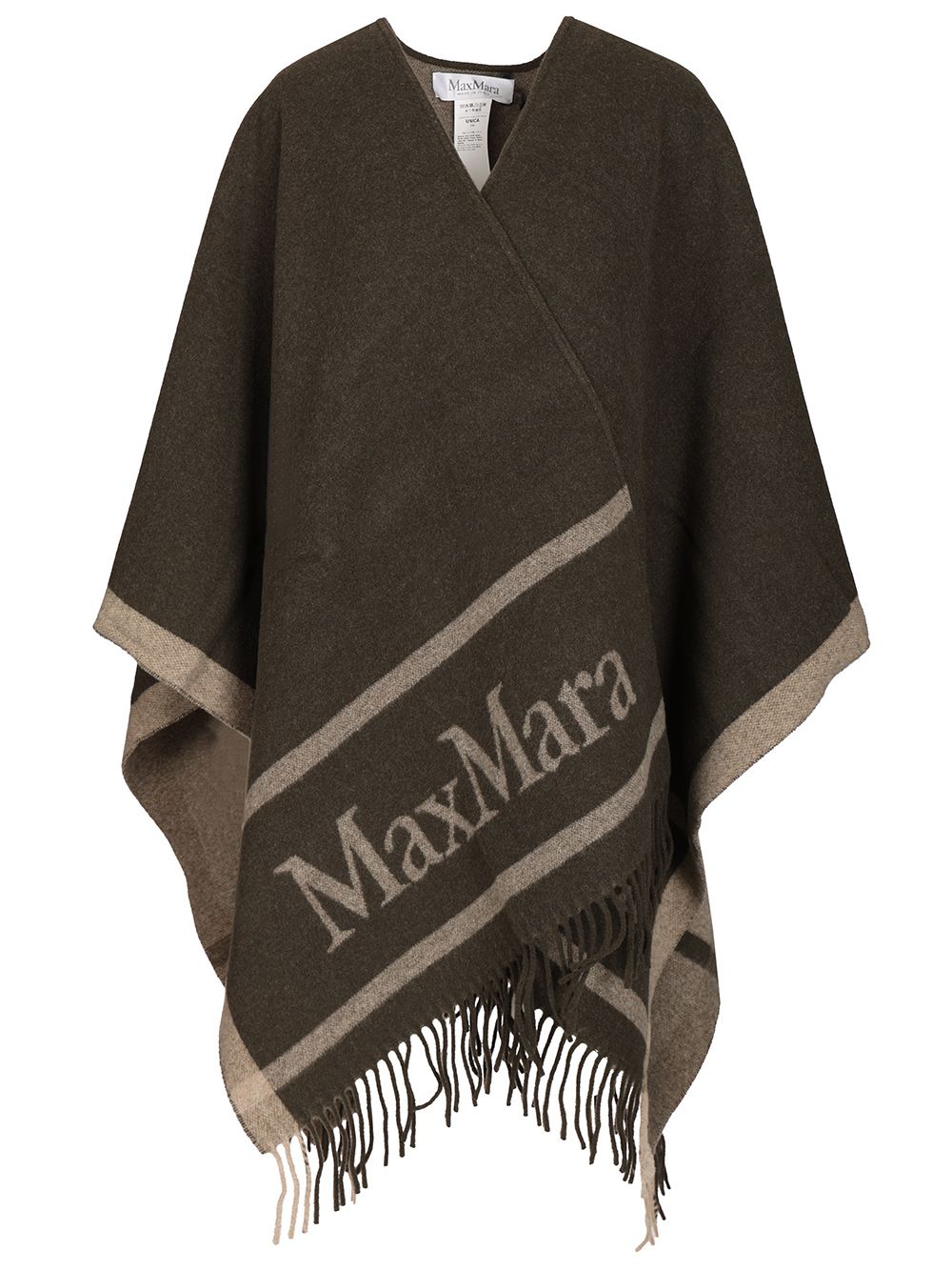 Max Mara Hilde Wool Jaquard Cape Max Mara Logo Giacche - Verde | 30377521ea69b6135e93f6198e07bfa0645f70d2