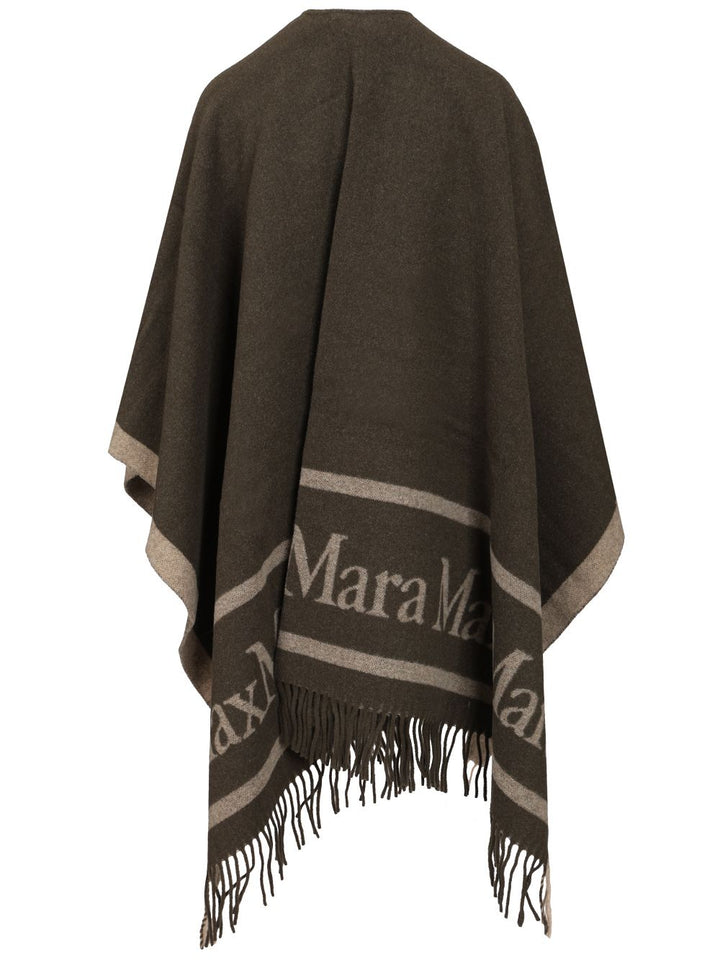Max Mara Hilde Wool Jaquard Cape Max Mara Logo Giacche - Verde | 75c36d6f58cf48e39a4c4baf8e7af69addb0e064