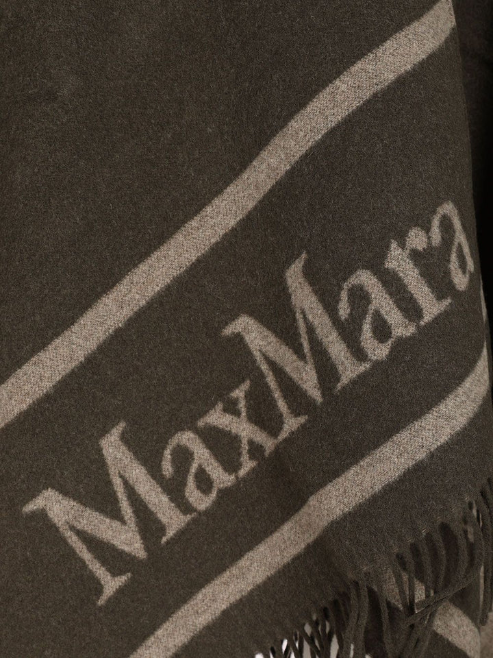 Max Mara Hilde Wool Jaquard Cape Max Mara Logo Giacche - Verde | ecfab3d233ed9afcbcbc7ad29c7332b61600cb8f