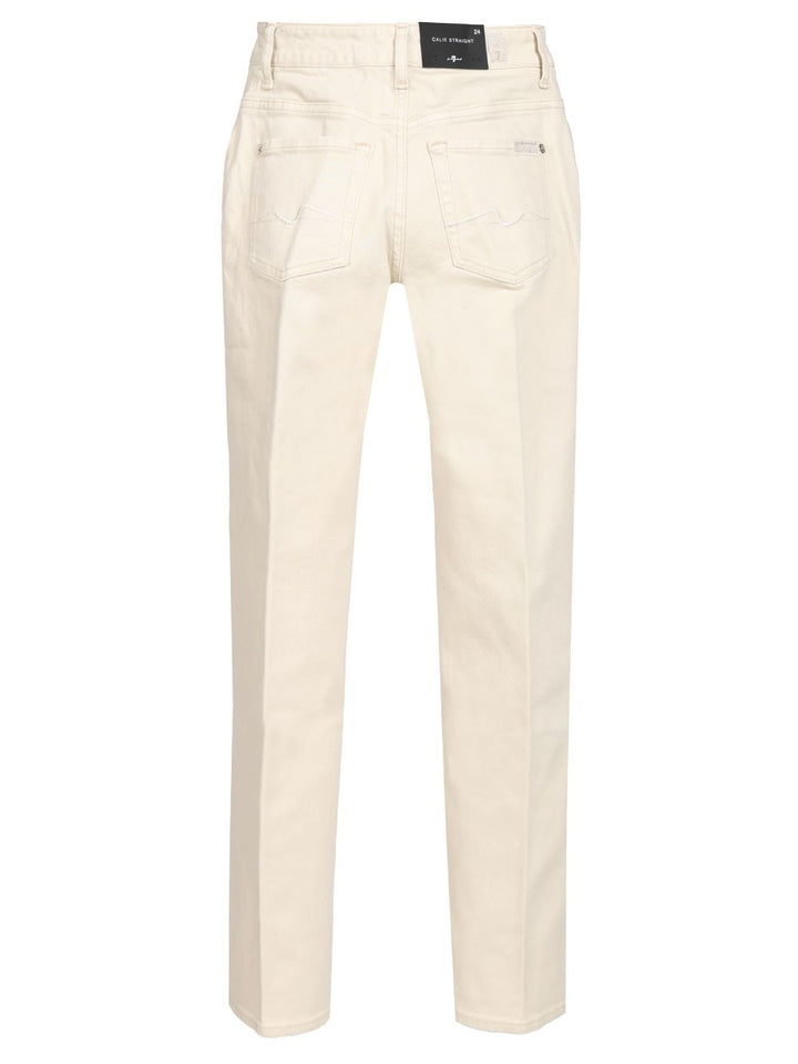 7 For All Mankind Calie Straight Jeans - Bianco | 0e9257b15b1553fdb68f5d38631358137af715b1