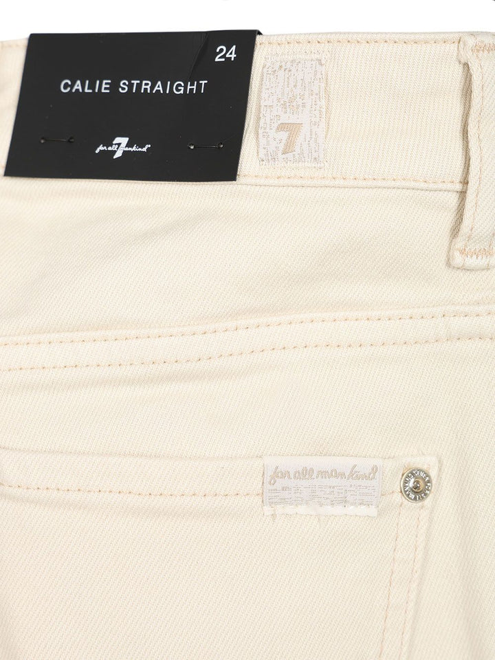 7 For All Mankind Calie Straight Jeans - Bianco | fc1d4b7a85f8632ff1dd7dd90fdb0449eee7a088