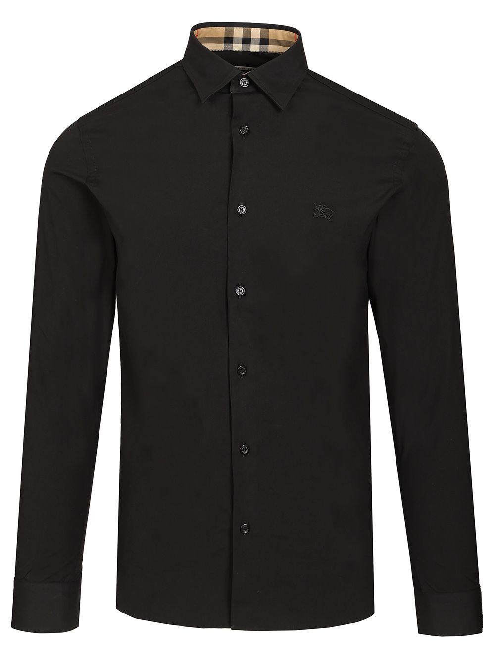 Burberry Slim Fit Shirt In Stretch Cotton Shirts - Nero | 6156d2ce105f61ef3de3901d9e67631aa86756bb