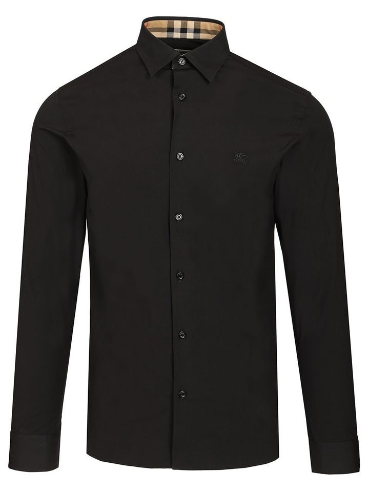 Burberry Slim Fit Shirt In Stretch Cotton Shirts - Nero | 6156d2ce105f61ef3de3901d9e67631aa86756bb