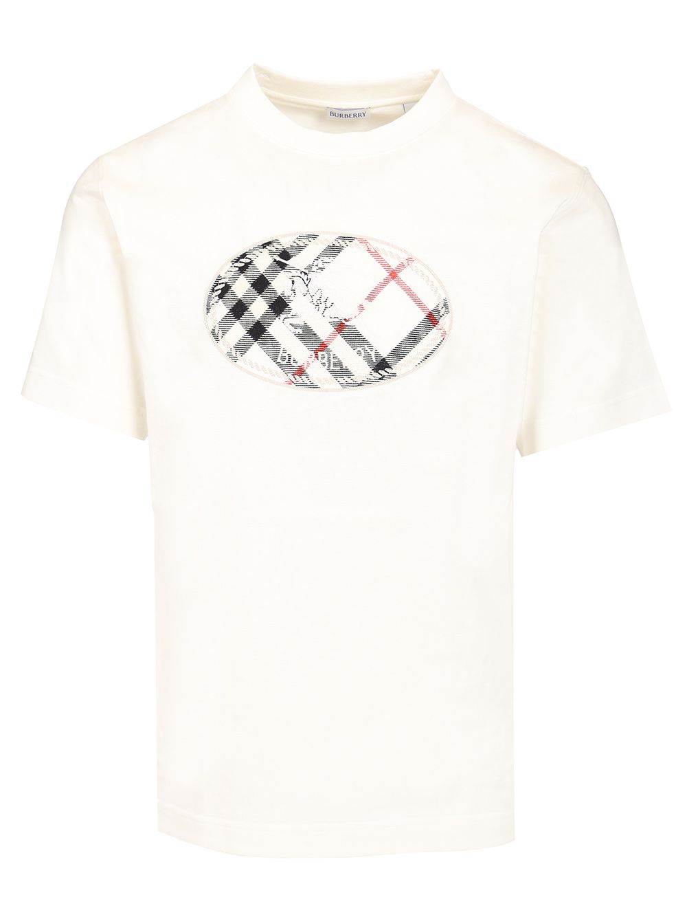 Burberry Knight Check Print Cotton T-Shirt - Bianco | 4b5f9a921142387ad09580a798bbd658e64ee9c3