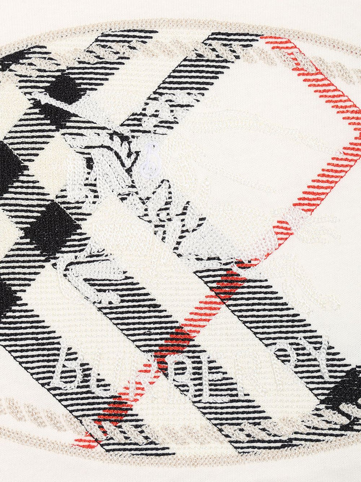 Burberry Knight Check Print Cotton T-Shirt - Bianco | f26b5d5f8a8fa4a89b100f764a04dcd360207f31