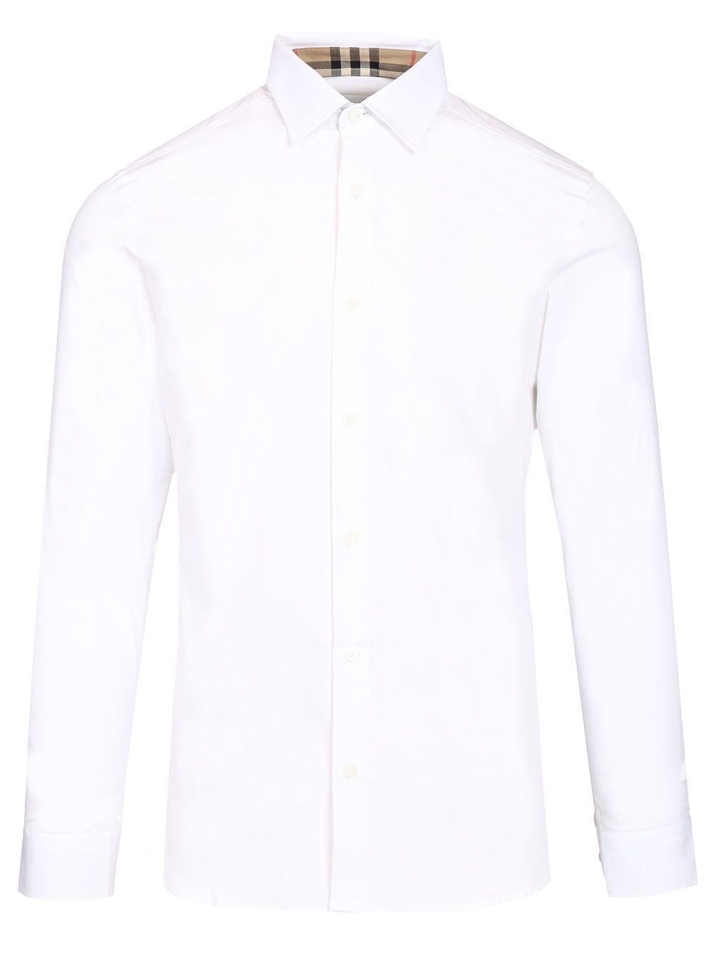 Burberry Slim Fit Shirt In Stretch Cotton Shirts - Bianco | c7620e8e20f0a0187c3dc0fb0b1730022c7cf5e0