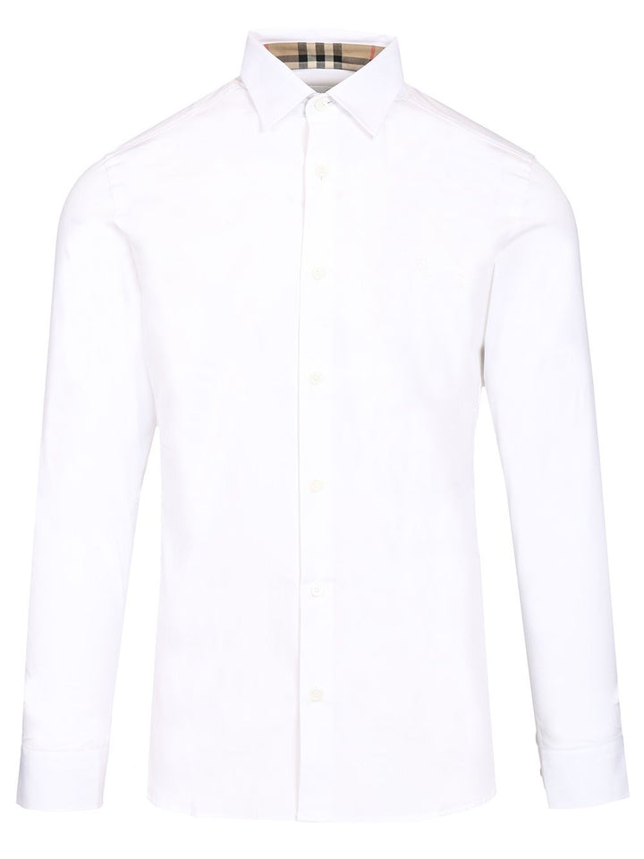 Burberry Slim Fit Shirt In Stretch Cotton Shirts - Bianco | c7620e8e20f0a0187c3dc0fb0b1730022c7cf5e0