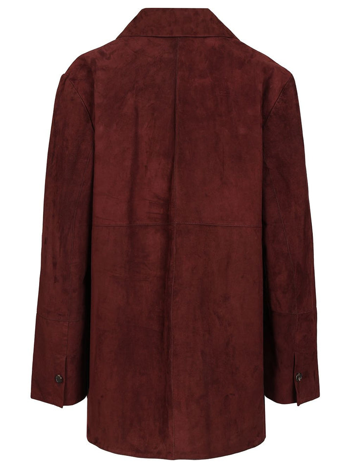'S Max Mara Single-Breasted Jacket Shirts - Bordeaux | bb208ac77dda1f3e33b7972adec640815733bab4