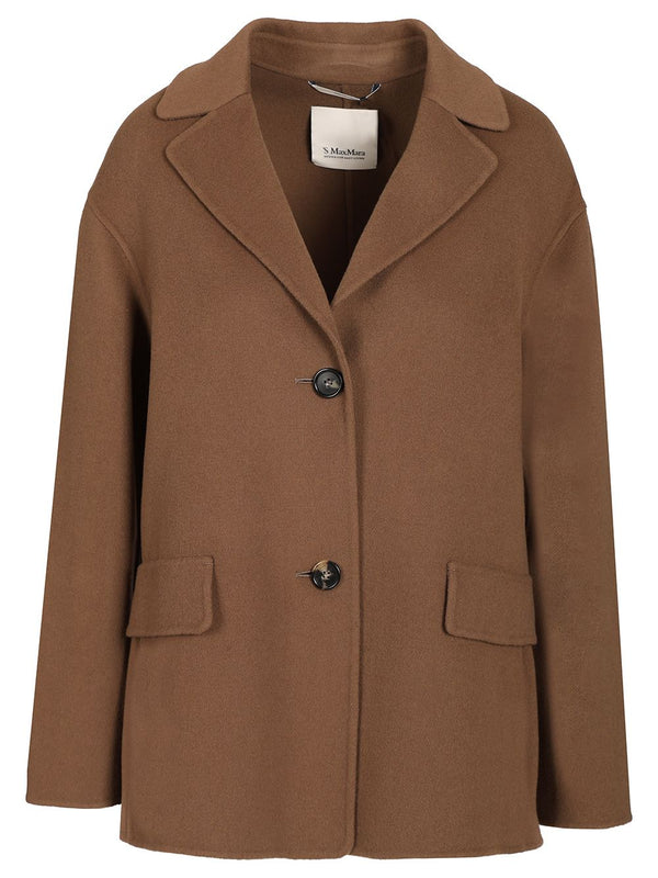 Single-Breasted Double Wool Jacket Giacche Marrone