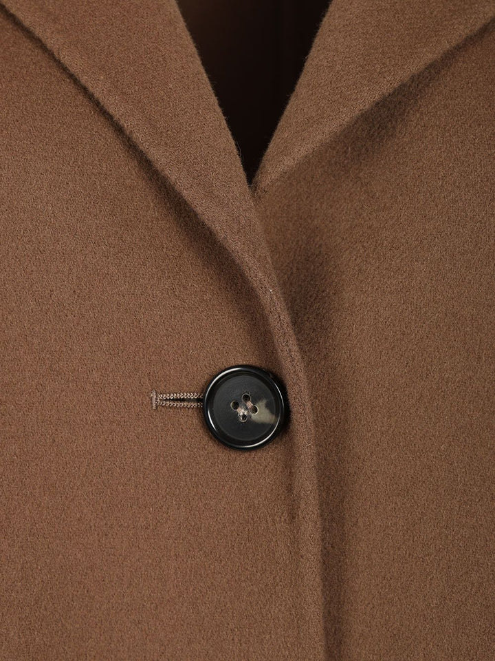 'S Max Mara Single-Breasted Double Wool Jacket Giacche - Marrone | 74cf13086a7c80f5cc3274696d64e55a445ed3f5