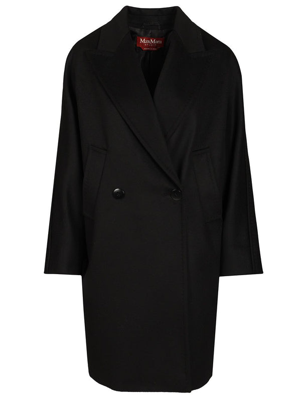 Mastro Midi Double Breasted Coat Coats Nero