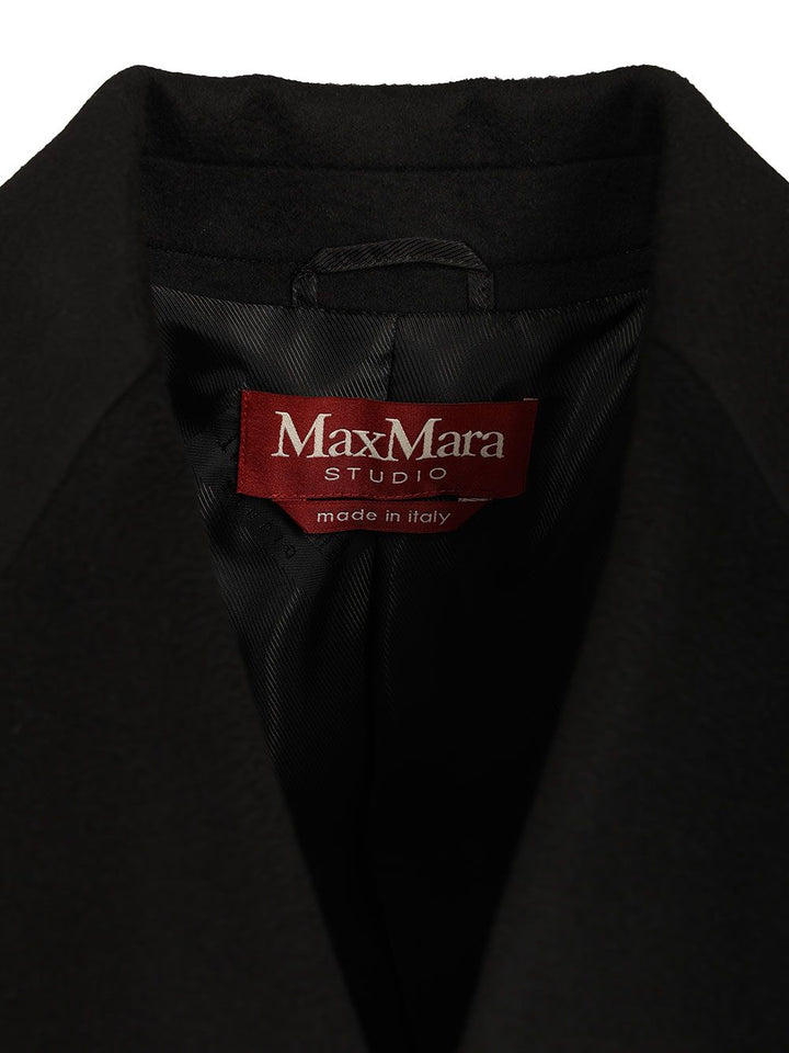 Max Mara Studio Mastro Midi Double Breasted Coat Coats - Nero | f66a5bab8e84af23173e5046a66623dbab396546