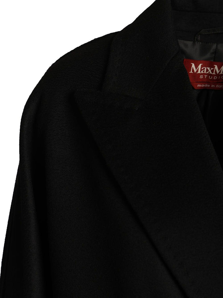 Max Mara Studio Mastro Midi Double Breasted Coat Coats - Nero | 5400024ddd5735a4c762390898f328c81ed9abe1